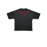 Palm Angels - Big Neck Logo Loose Tee - Black/burgundy - Black