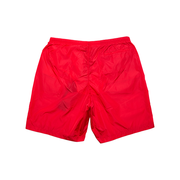 Palm Angels - Curved Logo Swimshort- Red/off White Shorts - White — alternate view