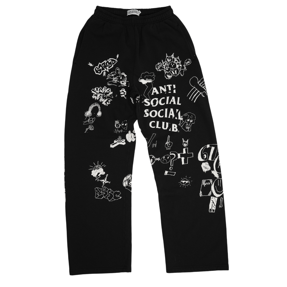 Anti Social Social Club - Assc - Illustrated Sweats Pants - Black