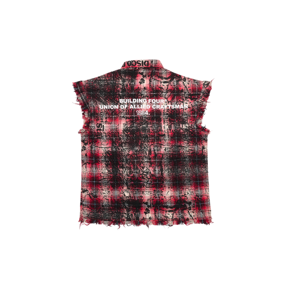 Bldg4. - Arc Sleeveless Woven Shirt - Red — alternate view