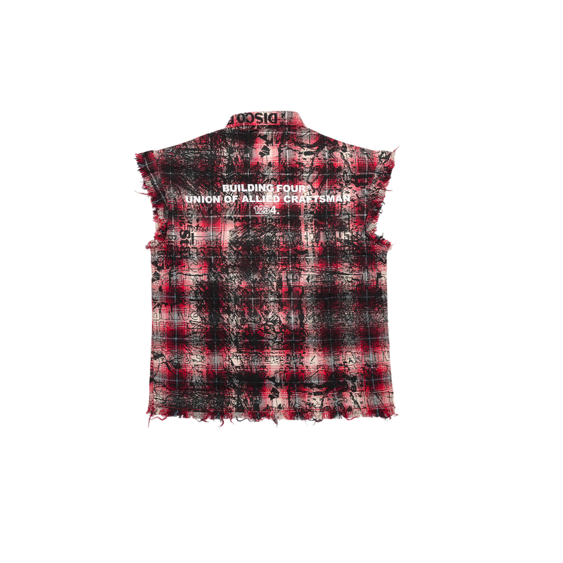 Bldg4. - Arc Sleeveless Woven Shirt - Red