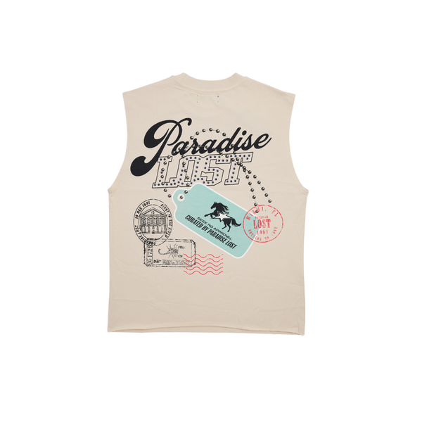 Paradise Lost - Lost Passport Cutoff Cream Tee - Cream — alternate view