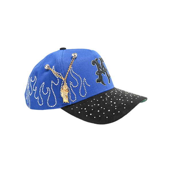 Lifted Anchors - Blue Diamond Snapback Hat - Blue — alternate view