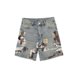 Free Refills - Clashing Flannel Denim Jorts - Blue