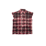 Bldg4. - Arc Sleeveless Woven Shirt - Red