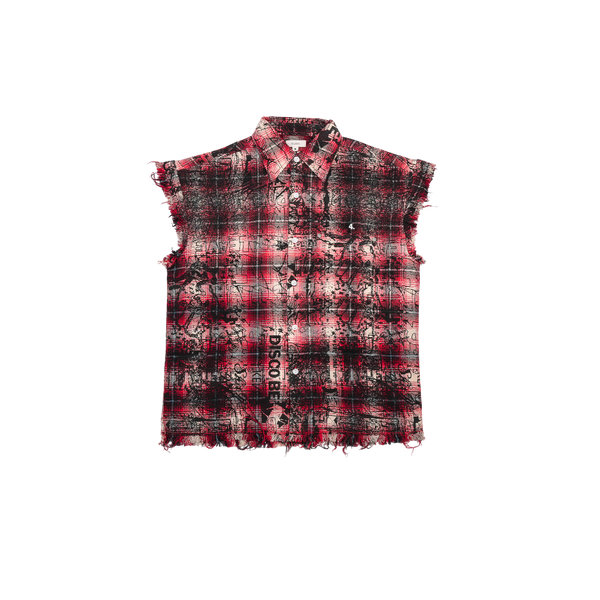 Bldg4. - Arc Sleeveless Woven Shirt - Red