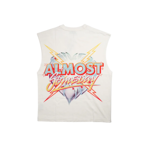 Almost Someday - Showtime Cut Off Tee - Cream — alternate view