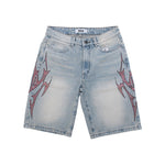 Duaa - "Accomplished" Tribal Stone Denim Short - Denim