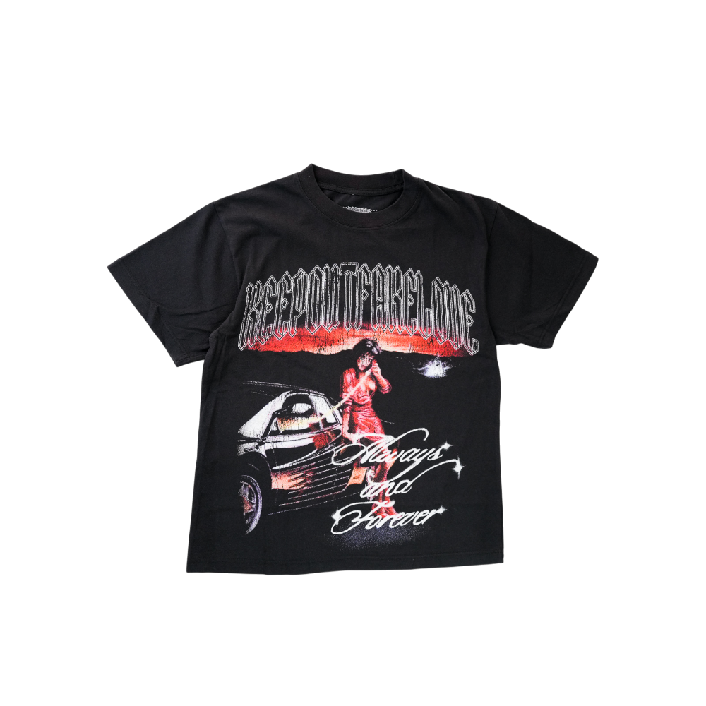 Keep Out Fake Love - 4ever Always Tee - Black