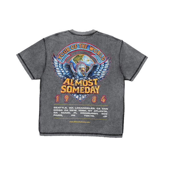 Almost Someday - World Tee - Charcoal — alternate view