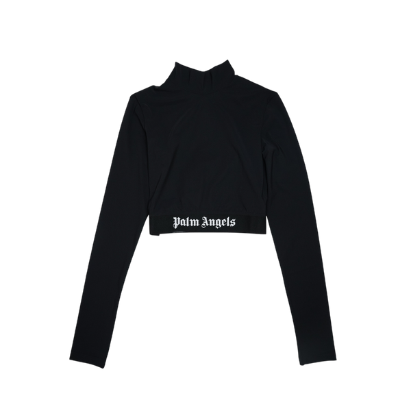 Palm Angels - Classic Logo Mockneck Top L/s Tee - Black