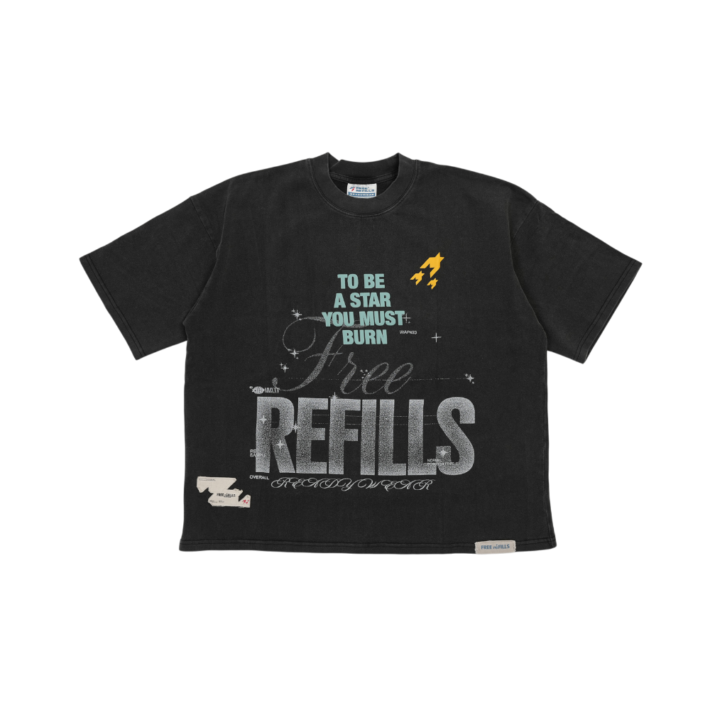 Free Refills - Starburn Tee - Black