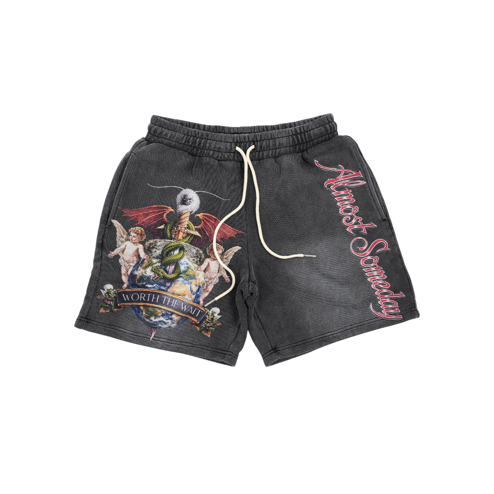 Almost Someday - Motley Fleece Shorts - Black