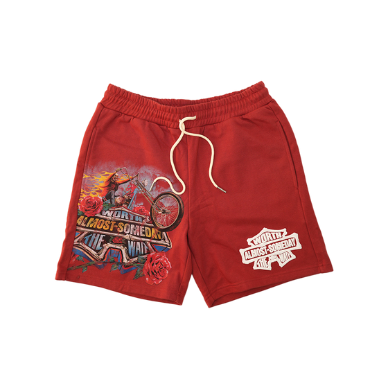 Almost Someday - Chopper Shorts - French Terry - Red