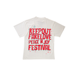 Keep Out Fake Love - Peace Festival Tee - White