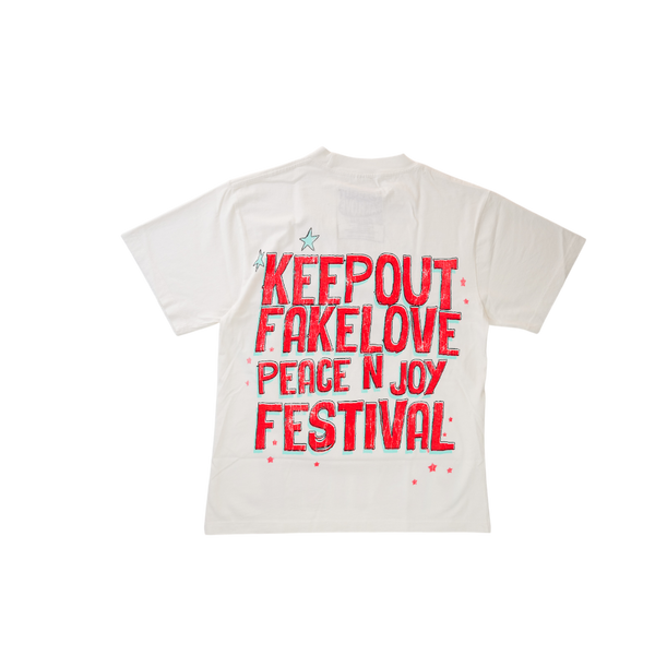 Keep Out Fake Love - Peace Festival Tee - White — alternate view