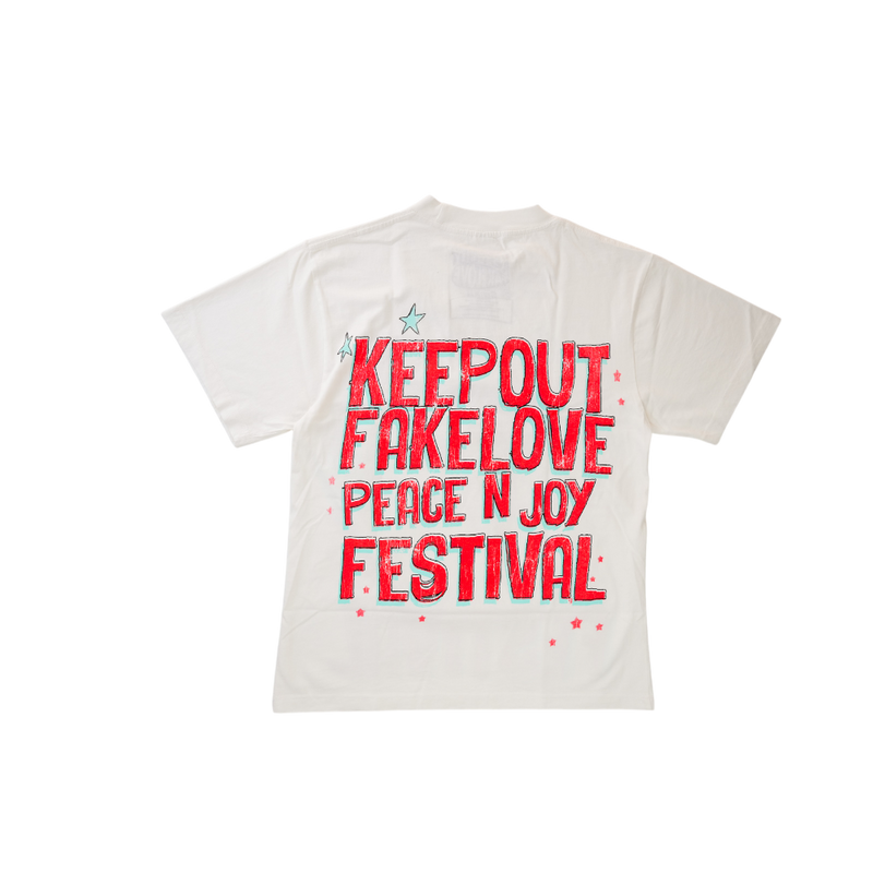 Keep Out Fake Love - Peace Festival Tee - White