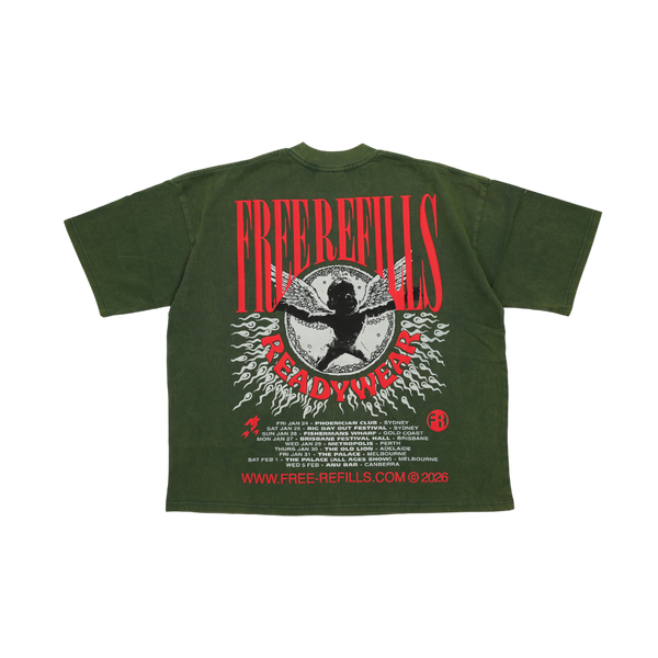 Free Refills - Nirvana Tee - Green — alternate view