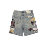 Free Refills - Clashing Flannel Denim Jorts - Blue