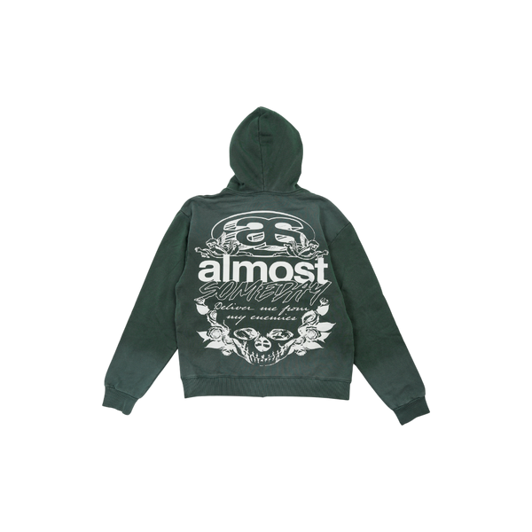 Almost Someday - Enemies Zip Hoodie - Green — alternate view