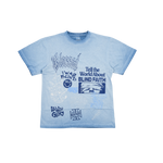 Keep Out Fake Love - Grace T-shirt - Blue Haze Oil Wash - Blue