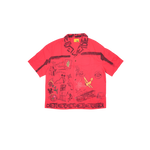 Diet Starts Monday - Doodle Button Up Shirt - Red