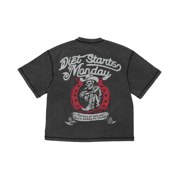 Diet Starts Monday - Cowboy Tee - Black — alternate view