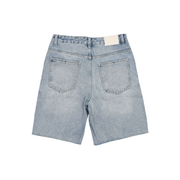 Almost Someday - Letterman Denim Jorts - Blue — alternate view