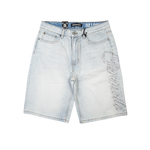 Serenede - Side Script Light Denim Shorts - Blue