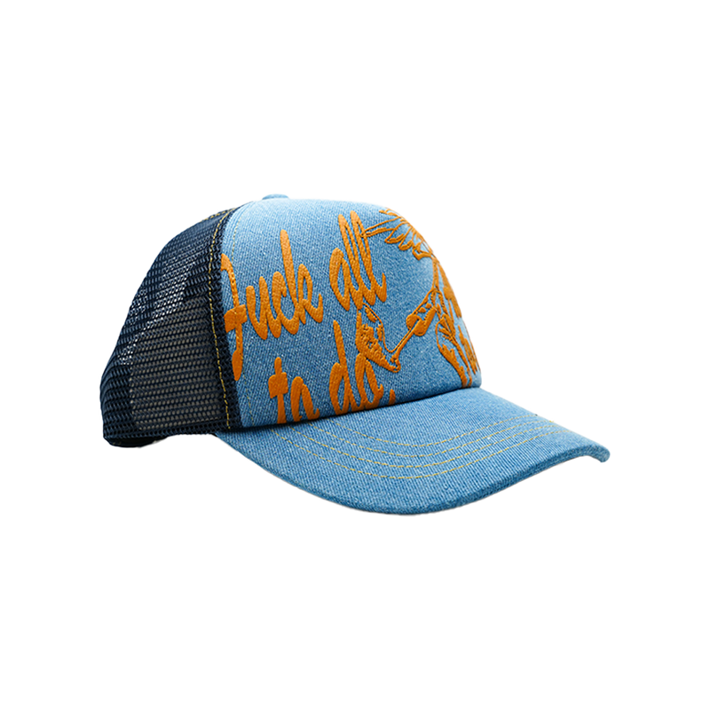 Jungles - Fuck All to Do Trucker Snapback Hat - Denim