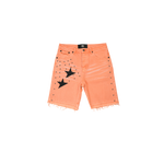 When Smoke Clears - Half Star Denim Short Orange - Orange