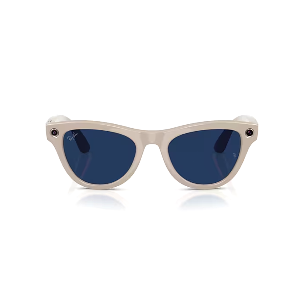 Ray-ban - Skyler - Shiny Chalky Grey W/trans Sapphire Glasses - Grey