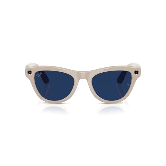 Ray-ban - Skyler - Shiny Chalky Grey W/trans Sapphire Glasses - Grey