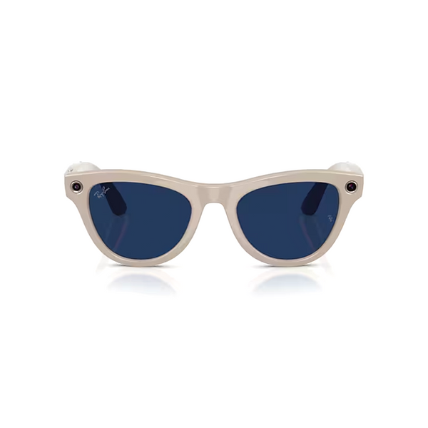 Ray-ban - Skyler - Shiny Chalky Grey W/trans Sapphire Glasses - Grey