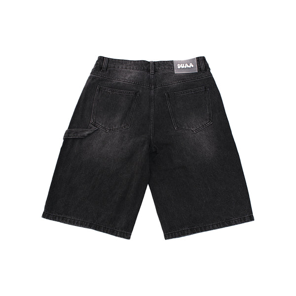 Duaa - 'supplication' Stone Denim Short - Black — alternate view