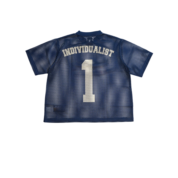 Individualist - Knowledge Heavy Box Mesh Jersey Shirt - Navy — alternate view