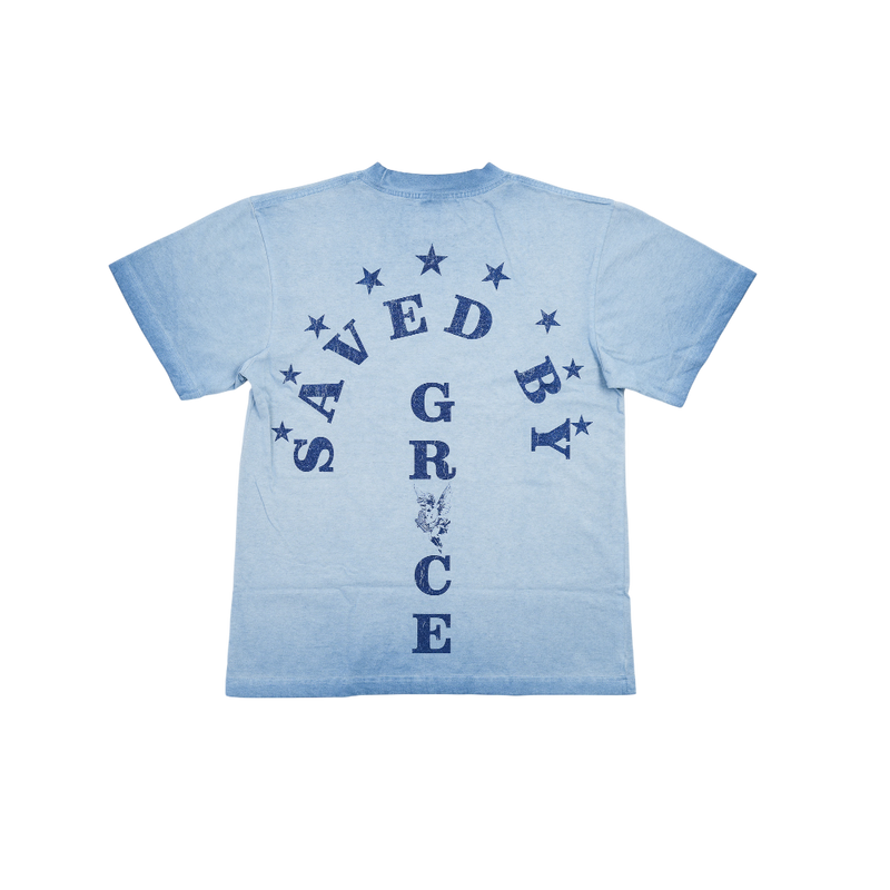 Keep Out Fake Love - Grace T-shirt - Blue Haze Oil Wash - Blue