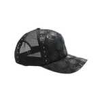 When the Smoke Clear - Studded Heart Trucker Snapback Hat - Black