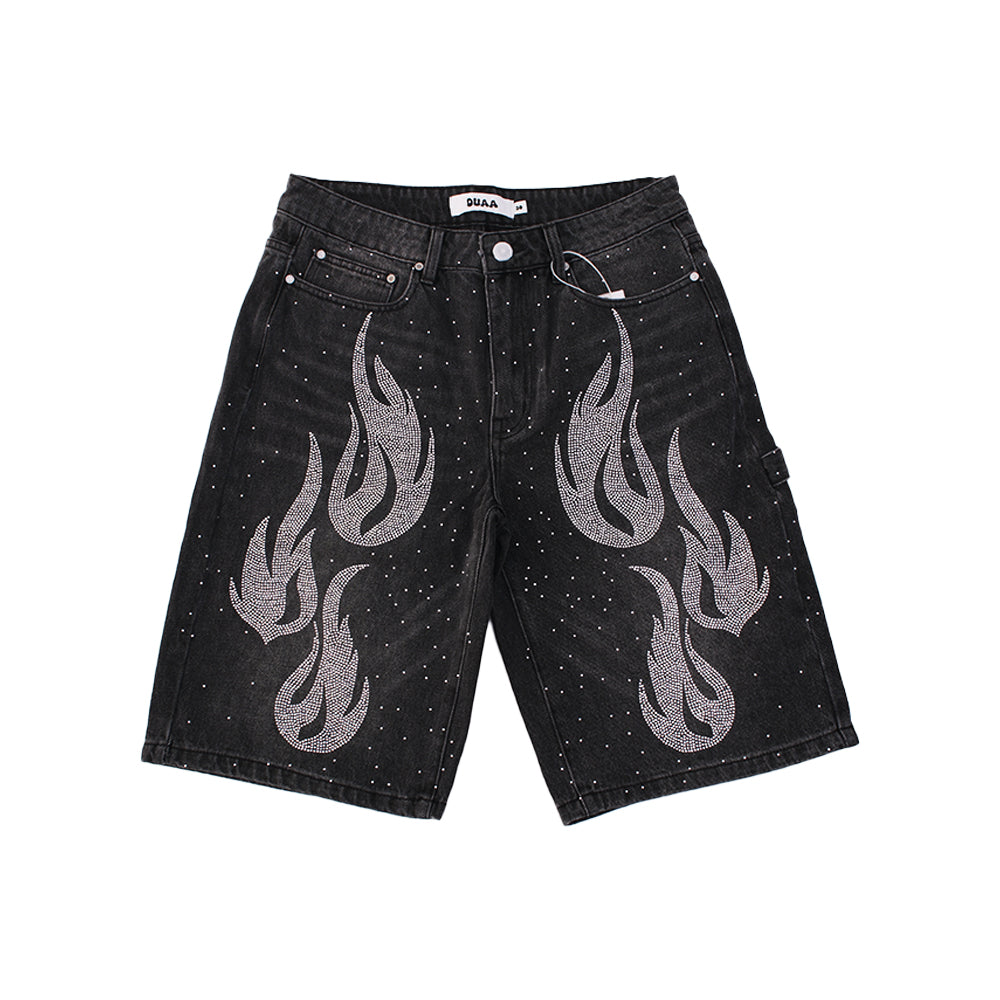 Duaa - 'supplication' Stone Denim Short - Black