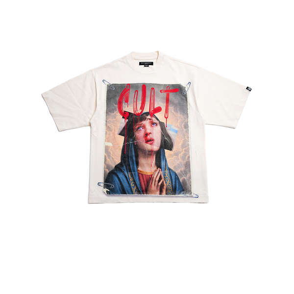 Cult of Individuality - Oversized S/s Crew Neck Tee "Poor Social Skills" - White