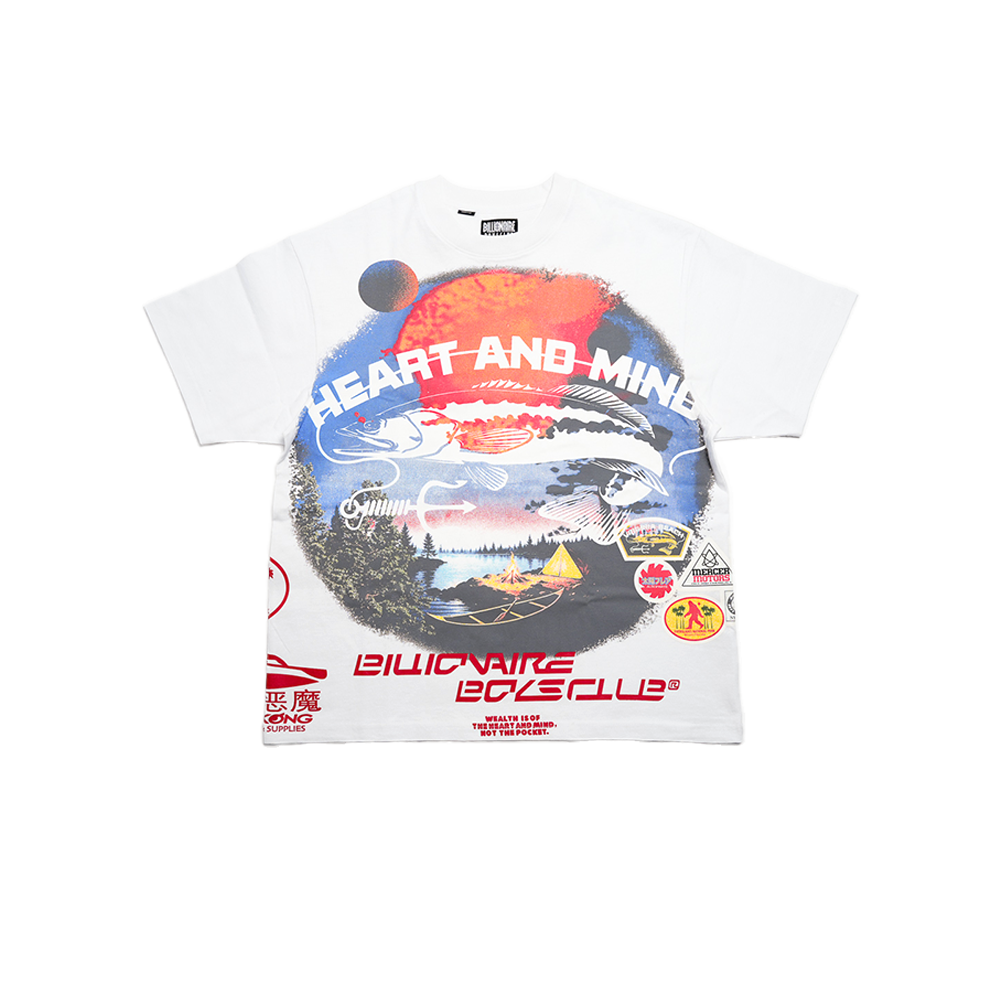 Billionaire Boys Club - bb hook ss knit (boxy fit) White Short Sleeve Graphic Tee - White