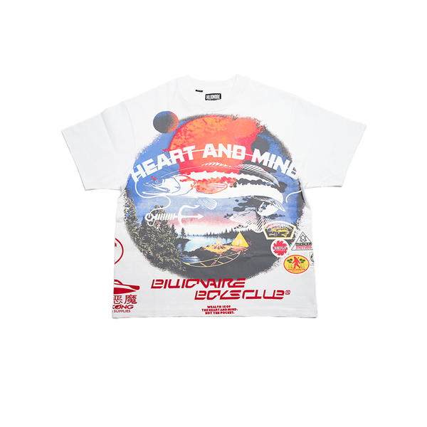Billionaire Boys Club - bb hook ss knit (boxy fit) White Short Sleeve Graphic Tee - White