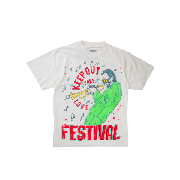 Keep Out Fake Love - Peace Festival Tee - White