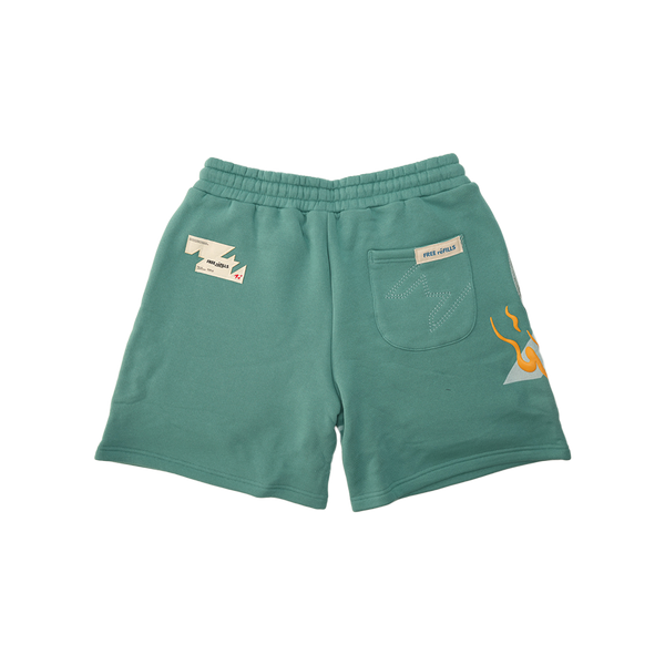 Free Refills - Dove Fleece Shorts - Green — alternate view
