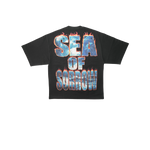 Cult of Individuality - Oversized S/s Crew Neck Tee - Sea of Sorrow - Black