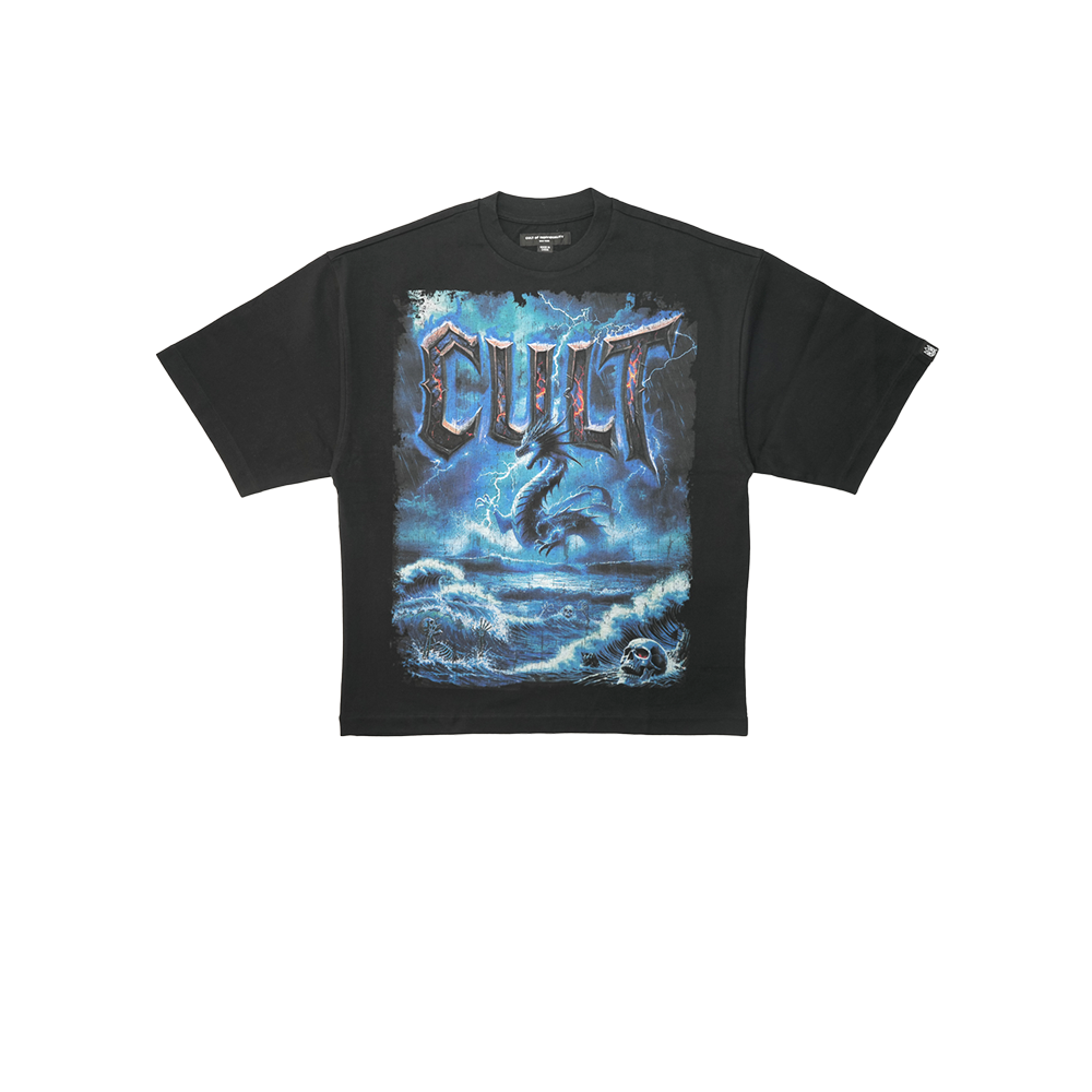 Cult of Individuality - Oversized S/s Crew Neck Tee - Sea of Sorrow - Black