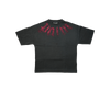Palm Angels - Big Neck Logo Loose Tee - Black/burgundy - Black