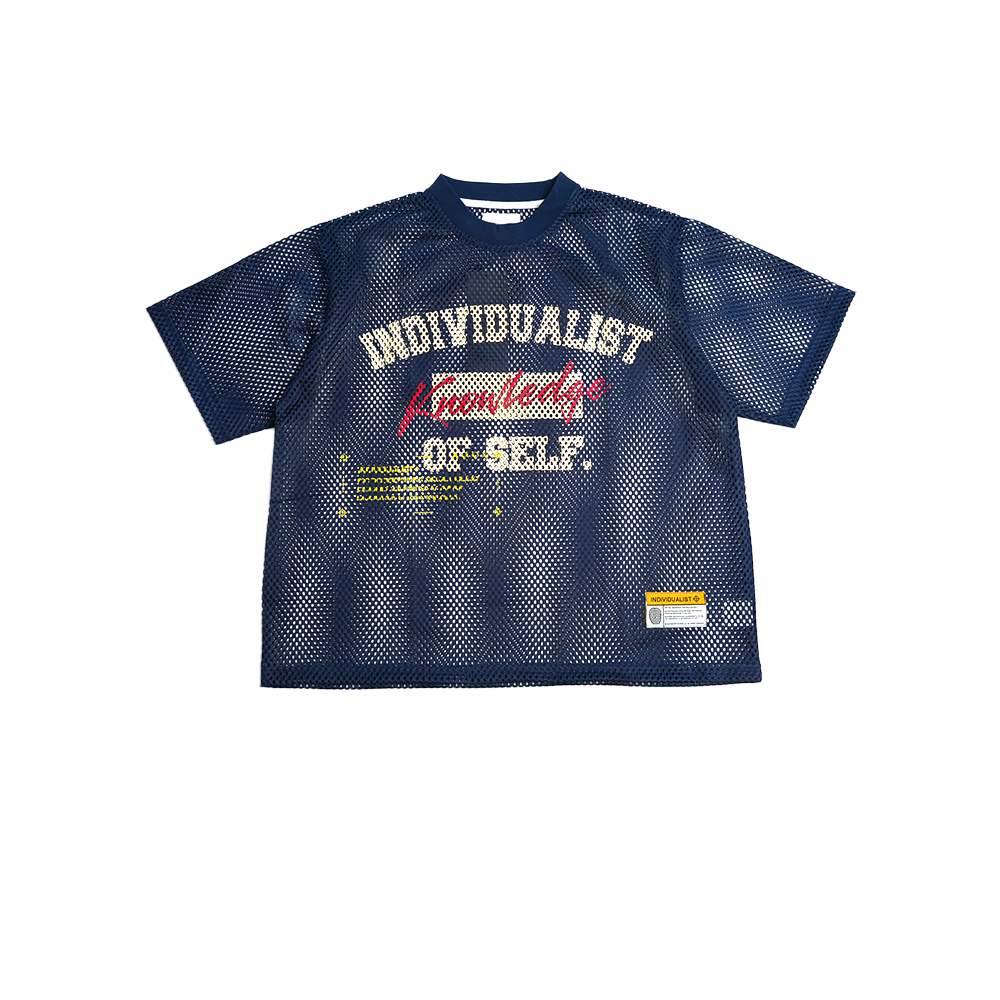 Individualist - Knowledge Heavy Box Mesh Jersey Shirt - Navy