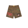 Diet Starts Monday - Doodle Denim Shorts - Brown