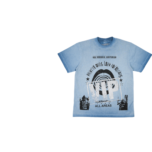 Keep Out Fake Love - Kofl - Grungy Tee - Blue Hazel Oil Wash - Blue